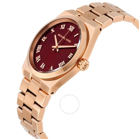 Michael Kors Channing Red Dial Ladies Watch MK6090